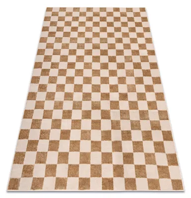 Image de Tapis AURA EB112 beige - Échiquier, structurel, moderne beige 80x150 cm