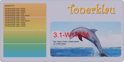 Produktbild von black Toner 3.1-W1103A [ mit Chip ]  kompatibel mit HP W1103A  Seiten: 2.500