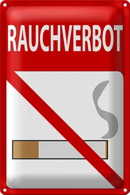 Produktbild von Blechschild Hinweis 20x30cm Rauchverbot