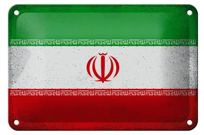 Produktbild von Blechschild Flagge Iran 18x12cm Flag of iran Vintage Dekoration