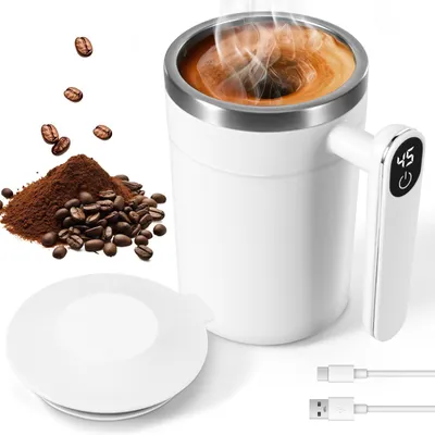 Selbstrührender Becher 400 ml, automatisch, USB, weiß