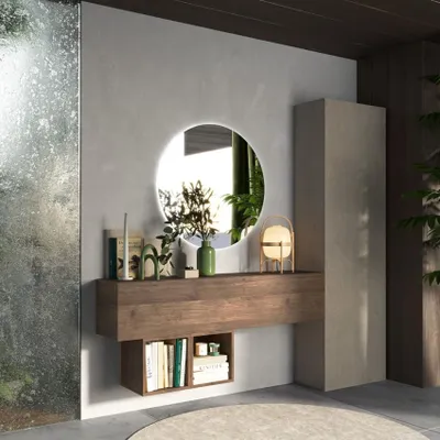 Produktbild von Moderner wandhängender Eingangsbereichsschrank aus Holz mit Schranktür Infinity 62 - Beige