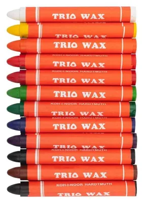 Productafbeelding van KOH Trio Wax kleurpotloden, 10 mm x 90 mm, verpakking van 12 stuks