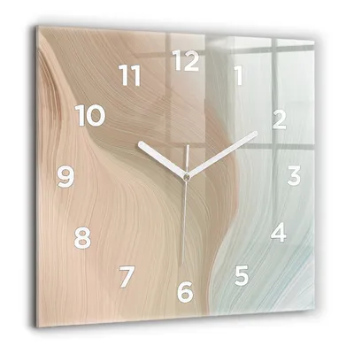 Produktbild von Wallfluent Große Wanduhr – Stilles Quarzuhrwerk - Uhr Dekoration Wohnzimmer Schlafzimmer Küche - Zifferblatt - weiße Zeiger - 60 cm - Welle abstrakt