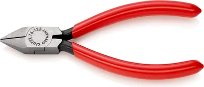 Produktbild von KNIPEX 76 81 125 Seitenschneider für Elektromechaniker mit Kunststoff überzogen schwarz atramentiert 125 mm