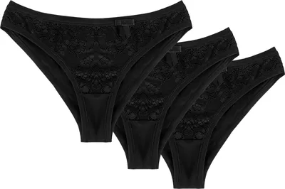 Immagine prodotto di Wol-Bar Soft Pretty confezione da 3 mutandine nere M