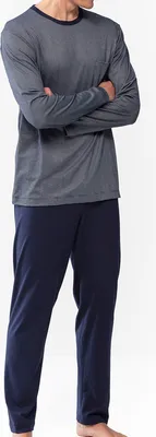 Produktbild von Mey Bennison Schlafanzug Set aus Langarm-Shirt und langer Hose, Elastischer Komfortbund, Legere Passform