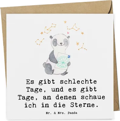 Produktbild von Mr. & Mrs. Panda Klappkarte Panda Astrologie - Weiß - Geschenk, Sternbilder, doppelkarte, faltkarte, anlasskarte, Glückwunschkarte, Grußkarte, Horoskop