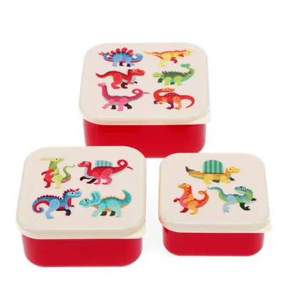 Produktbild von Snack Box 3er Set Baby Dinos Lunchbox Kunststoff ca.11,5x11,5x5,5cm (große Box) Dinosaurier