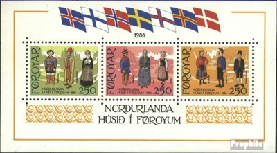 Produktbild von Briefmarken Dänemark - Färöer 1983 Mi Block1 (kompl.Ausg.) postfrisch Trachten