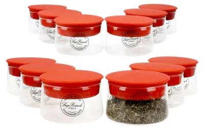 Produktbild von Bormioli 12-tlg. Set Vorratsgläser Omnia 0,25L mit Silikondeckel Behälter Dosen