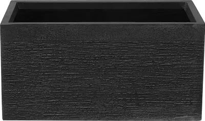 Zdjęcie produktu dla BELIANI Doniczka prostokątna czarna 60 x 29 x 30 cm podłużna glina mix salon sypialnia balkon taras