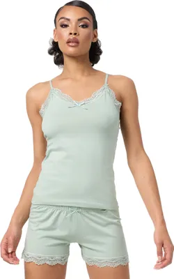 Produktbild von Tazzio Damen Nachtwäsche-Set Unterhemd und Panty F908 (Grün, L)