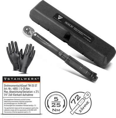 Immagine prodotto di Chiave dinamometrica STAHLWERK TW-25 ST 5-25 Nm 1/4" pollici cricchetto reversibile