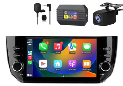 Obrázek produktu pro 2+64G 7" autorádio Android 15 Carplay pro Fiat Grande Punto EVO 199 Linea 2012-2017 GPS Navi WIFI BT DAB+ RDS SWC USB s kamerou
