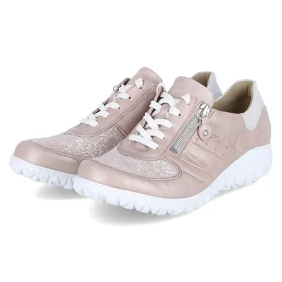 Produktbild von Waldläufer 389H01-408/089 Damen Low Sneaker HIROKO Rosa Leder-Textil-Mix Größe: 7