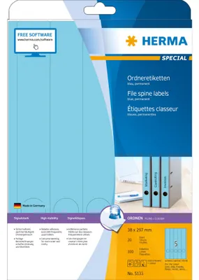 Obrázek produktu pro HERMA 5133, Modrá, Zaoblený obdélník, Permanentní, Papír, Matný, Laserová/inkoustová tiskárna