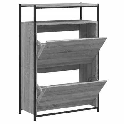 Obrázek produktu pro vidaXL Botník Grey Sonoma 75x34x112 cm Materiál na bázi dřeva