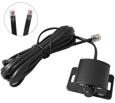 Produktbild von Bass Fernbedienung Auto 6 Pin, Subwoofer Regler mit 4m Kabel, stufenlose Bass Kontrolle für Verstärker & Car HiFi Sound System