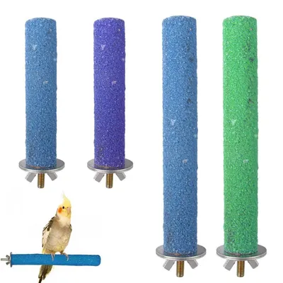 Image de Perchoirs pour oiseaux, lot de 4, en bois naturel, 15 cm et 25 cm, pour perruches, canaris et perruches ondulées