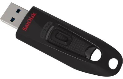 Produktbild von SanDisk Ultra, 64 GB, USB Typ-A, 3.2 Gen 1 (3.1 Gen 1), 100 MB/s, Dia, Schwarz