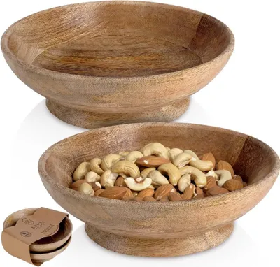Produktbild von Set mit 2 Servierschüsseln aus Holz, 16 cm, 400 ml, HOME STYLING COLLECTION 259648