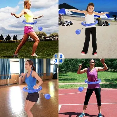 Produktbild von Famanu Hula Hoop mit Gewichtsball, verstellbar und abnehmbar - 128 cm, für Erwachsene, Anfänger