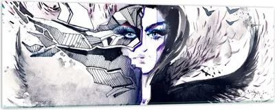 Produktbild von Bilder auf glas - Erwachsene emotional Fantasie - 90x30cm - Glasbilder - Wandbilder - Kunstdruck - zum Aufhängen bereit - Wanddekoration aus Glas - Glas Bilder - Wandbild auf Glas - GAB90x30-3062