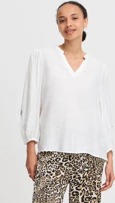 Produktbild von b.young BYIDAMY Damen Bluse Langarmbluse V-Ausshnitt 3/4-Ärmel Stehkragen regular fit