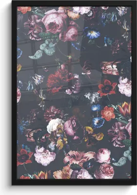 Produktbild von MuchoWow® MuchoWow® Gerahmtes Poster Vintage - Kunst - Blumen 40x60 cm - Poster mit zchwarzem Bilderrahmen - Papierdruck - Wandbilder