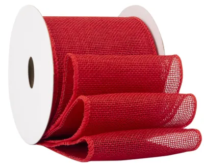 Productafbeelding van Solidchoice - Rode Jute Rand Lint voor Cadeauverpakking en Decoratie