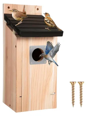 Produktbild von Natürliche Vogelhäuser aus Holz für den Außenbereich, zum Aufhängen