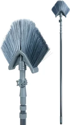 A telescopic duster brush with a fan-shaped brush head and an adjustable pole, shown against a white background.