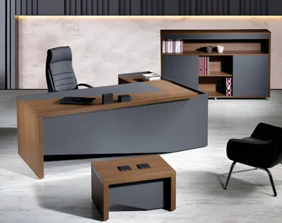 Immagine prodotto di Scrivania d'angolo Set completo di scrivanie per ufficio 3 pezzi in legno per ufficio Grigio