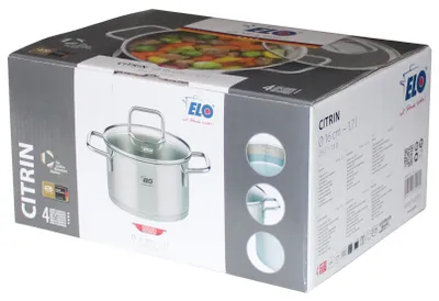 Produktbild von ELO Kochtopf 16cm Silber 1.7L Edelstahl Unbeschichtet Spülmaschinenfest mit
