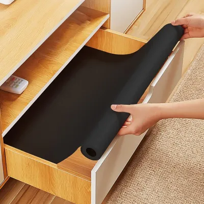 Produktbild von Schubladenmatte 60*600 cm Antirutschmatte Schrankmatte Zuschneidbar Matte Eva für Schränke Schubladen schwarz