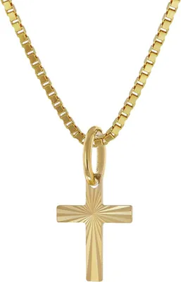 trendor 28968 Kreuz-Anhänger 333 Gold Mit Vergoldeter Silberkette für Kinder 1