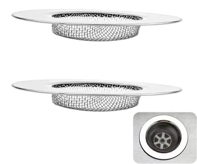 Productafbeelding van Afvoerzeef Gootsteenzeef Douche - Roestvrij staal - 7,5 cm - Set van 2 - Haarvanger