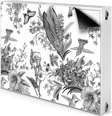 Produktbild von Magnet Heizkörper Heizkörper-Abdeckung Heizkörperabdeckung 110x60 cm  - Schwarz und Weiß, Garten