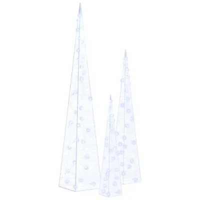 Produktbild von vidaXL LED-Leuchtkegel-Set Acryl Deko Blau 30/45/60 cm