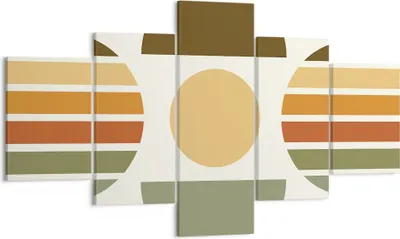 Produktbild von Bild auf Leinwand - Leinwandbild - 5 Teile - Modern gemustert minimalistisch - 125x70cm - Wand Bild - Wanddeko - Wandbilder - Leinwanddruck - Bilder - Wanddekoration - Leinwand bilder - EA125x70-4569
