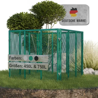 Produktbild von Heimfleiss Komposter Metall 450L Grün – Biokomposter, Schnellkomposter, verzinkt & wetterfest