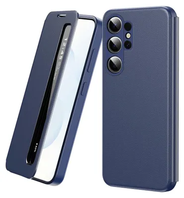 Immagine prodotto di Custodia per cellulare Smart View per Samsung Galaxy S26 Ultra, custodia a libro in Pelle finta, blu
