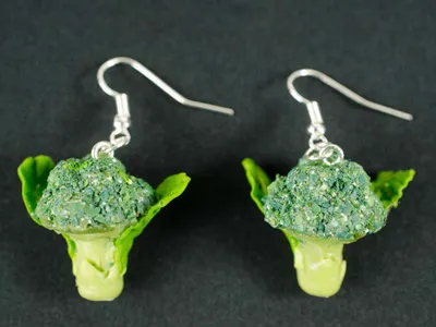 Produktbild von Brokkoli Ohrringe Miniblings Hänger Veggie Vegetarier Gemüse Kohl grün