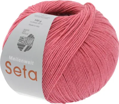Produktbild von Lana Grossa MEILENWEIT 100 g SETA 4-fach Sockenwolle mit Seide, hochwertiges Garn Farbe 044 - Lilienrosa