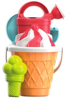 Produktbild von Sandspielzeug Eimerset Eiswaffel Sandförmchen - 6-teilig - 17 x 18 cm - Eiswaffel - Für den Sandkasten