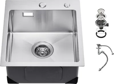 Immagine prodotto di SucceBuy postazione di lavoro per lavello da cucina, lavelli da 40 cm da montare in alto, vasca singola in acciaio inox 304, con accessori per camper, cucina, lavanderia, bar