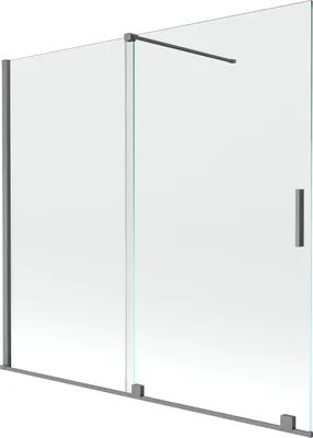 Obrázek produktu pro Mexen Velar dvoukřídlá posuvná vanová zástěna 170 x 150 cm, transparentní, gun metal - 896-170-000-01-95