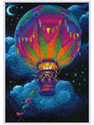 Produktbild von Riolis Kreuzstich-Set „Heißluftballon“, 21 x 30 cm