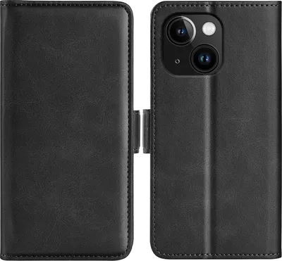 Produktbild von Mobigear Slim Magnet iPhone 15 Hülle Klapphülle Geldbörse - Schwarz